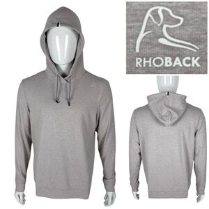 Rhoback Mens Medium Hoodie Purple Beige Heathered Performance Tech Stretch Golf